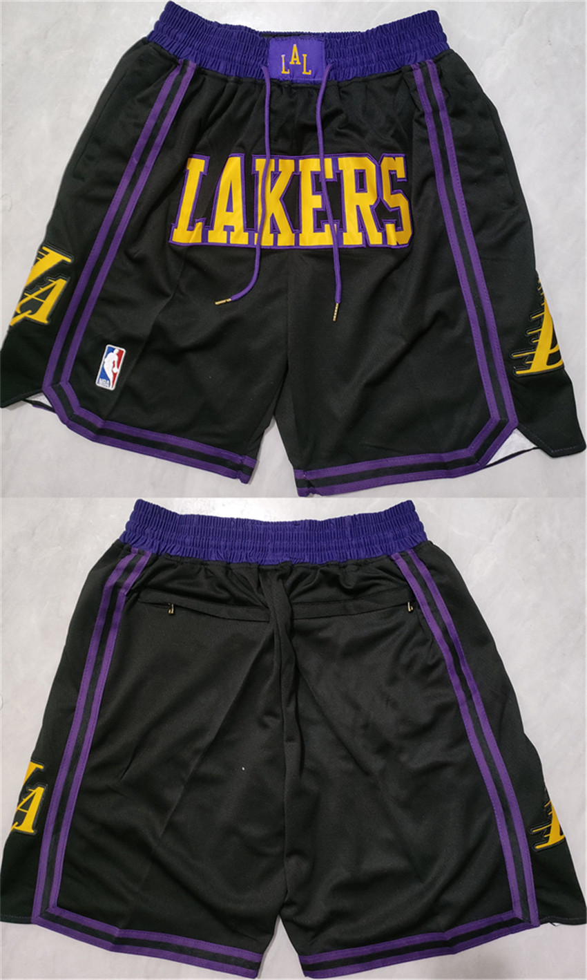 Men's Black Los Angeles Lakers Shorts (Run Small)