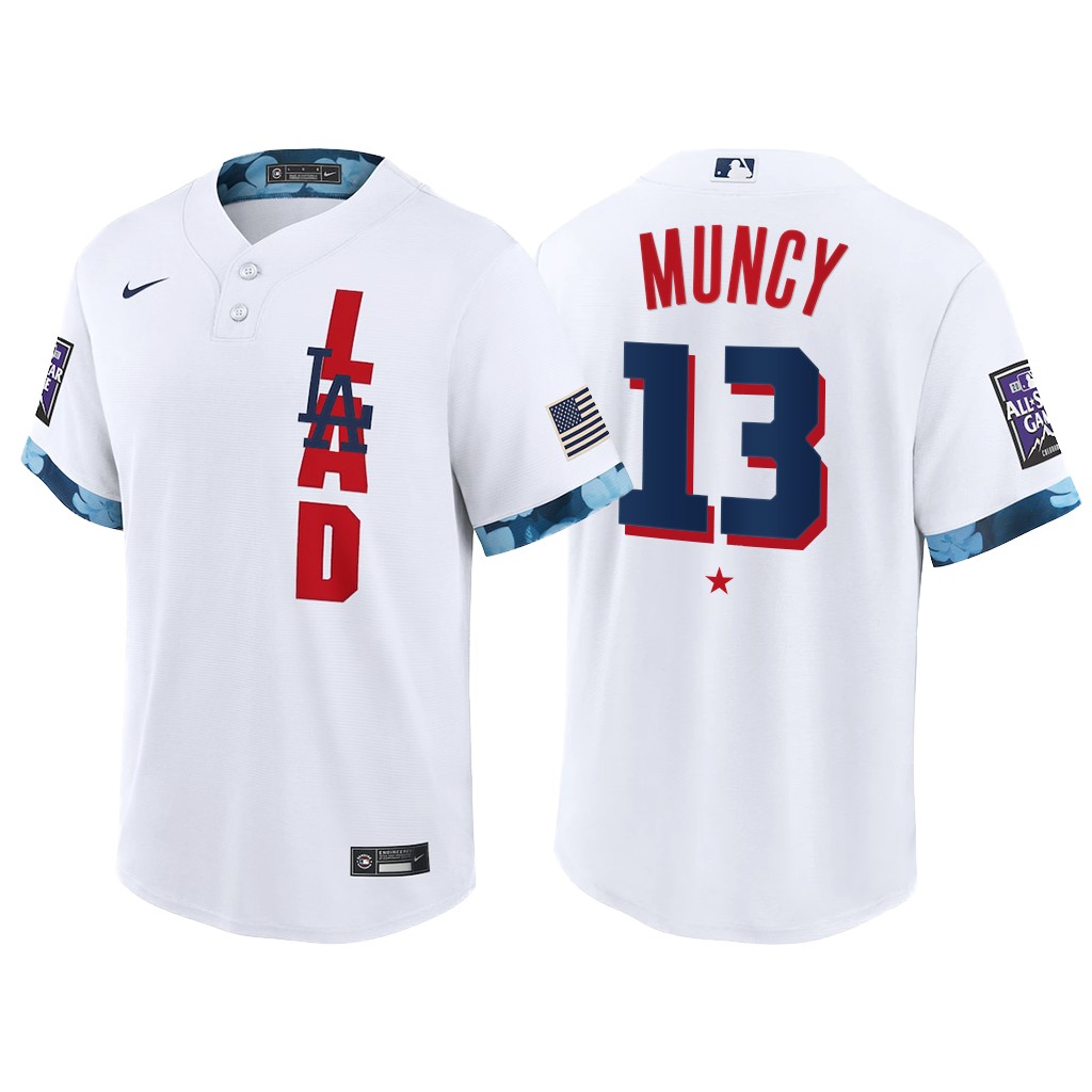 Men's White Los Angeles Dodgers #13 Max Muncy 2021 All-Star Cool Base Stitched MLB Jersey