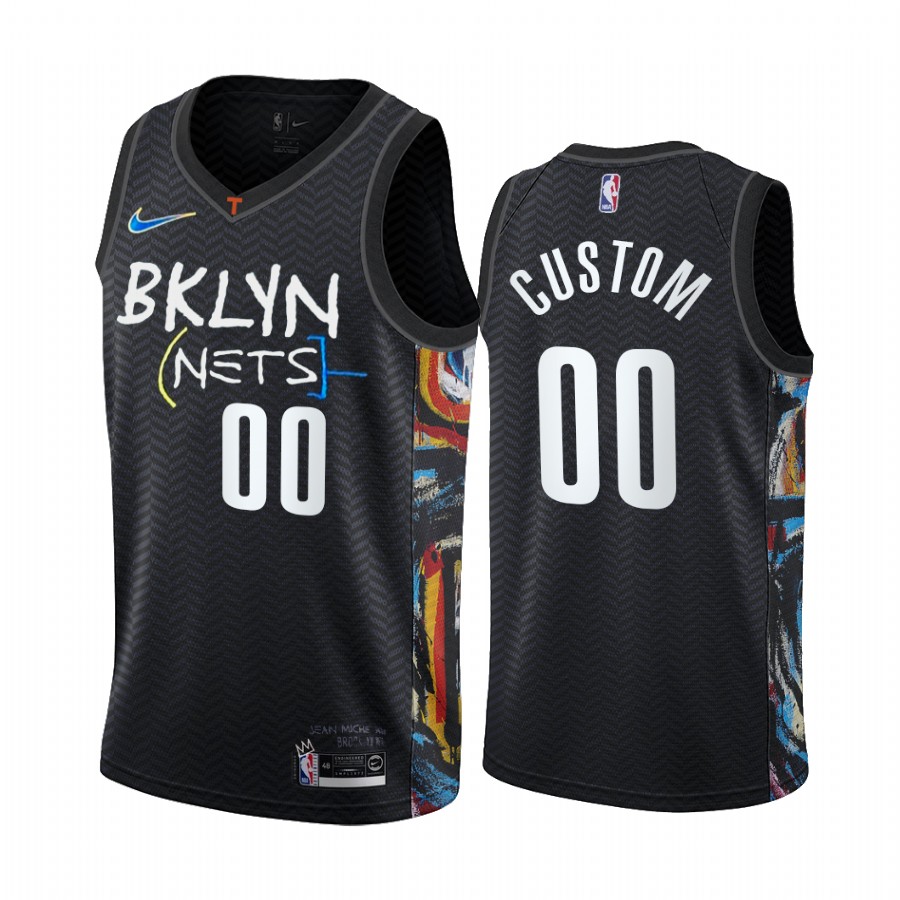 Men's Black Brooklyn Nets Active Player Custom 2020 City Edition Stitched Basketball Jersey