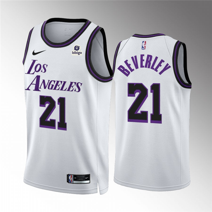 Men's White Los Angeles Lakers #21 Patrick Beverley City Edition Stitched Basketball Jersey