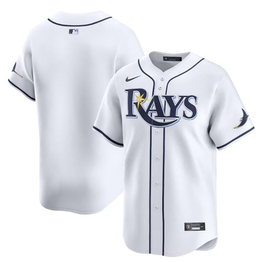 Men's White Tampa Bay Rays Blank Home Limited Stitched Baseball Jersey