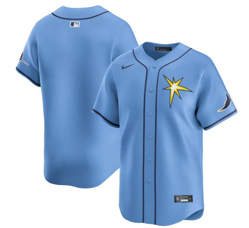 Men's Light Blue Tampa Bay Rays Blank Alternate Limited Stitched Baseball Jersey