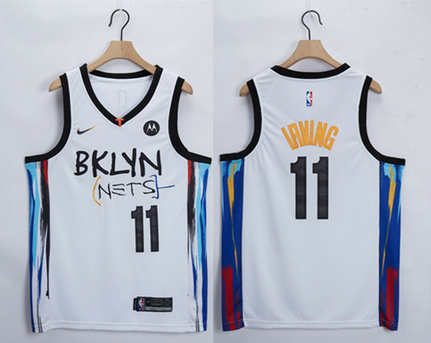 Men's White Brooklyn Nets Active Player Custom Stitched Jersey
