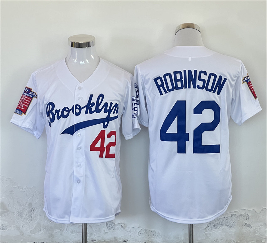 Men's White Los Angeles Dodgers #42 Jackie Robinson Stitched Baseball Jersey