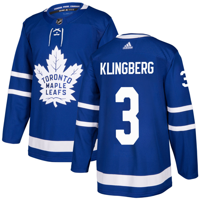 Men's Blue Toronto Maple Leafs #3 John Klingberg Stitched Jersey