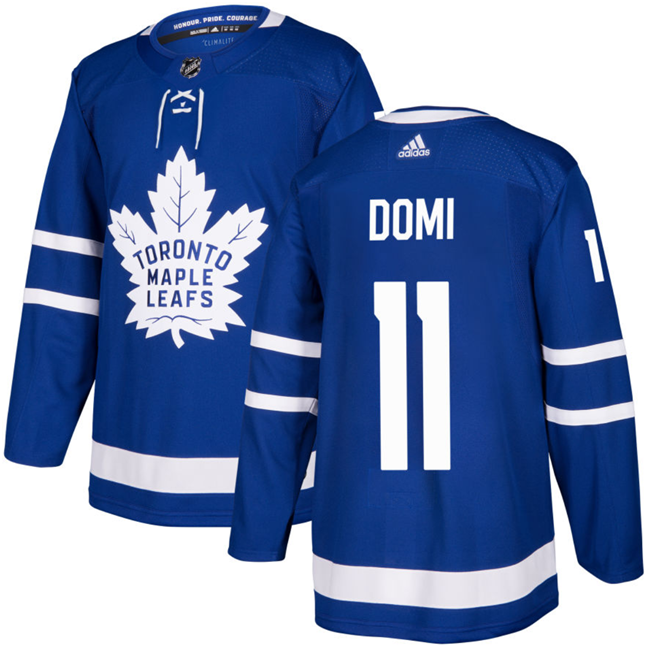 Men's Blue Toronto Maple Leafs #11 Max Domi Stitched Jersey