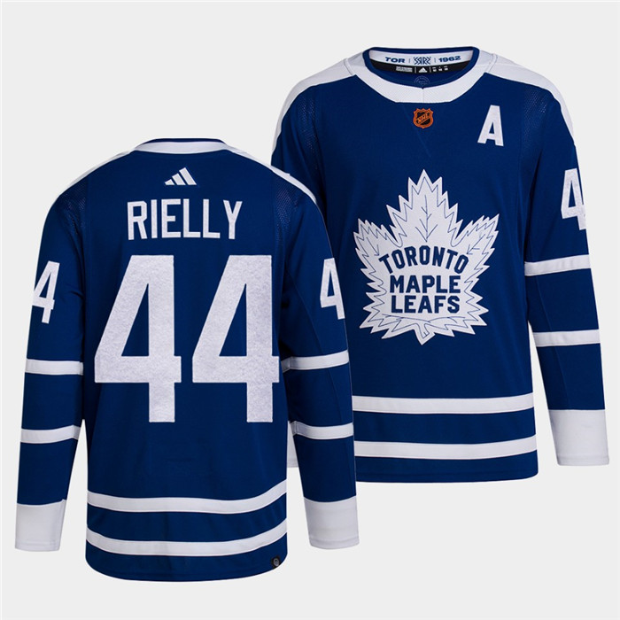 Men's Blue Toronto Maple Leafs Black #44 Morgan Rielly 2022 Reverse Retro Stitched Jersey