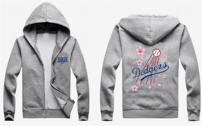Men's Gray Los Angeles Dodgers 2025 Tokyo Series Full-Zip Hoodie