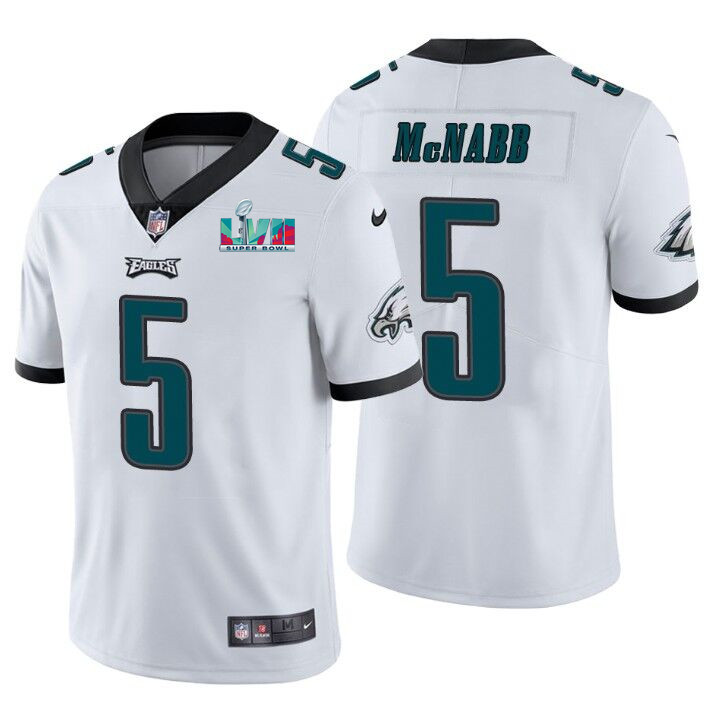 Men's White Philadelphia Eagles #5 Donovan McNabb Super Bowl LVII Patch Vapor Untouchable Limited Stitched Jersey