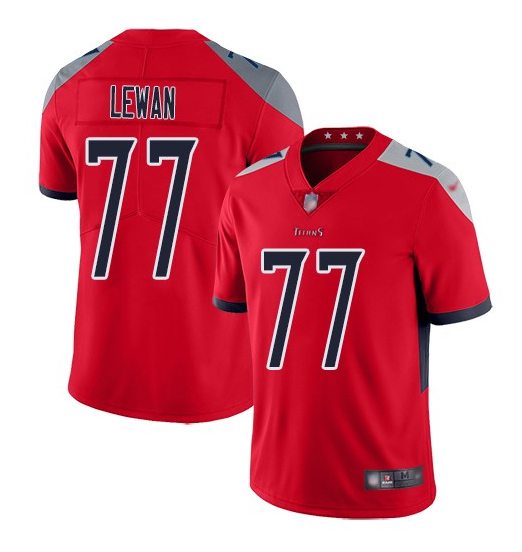 Men's Red Tennessee Titans #77 Taylor Lewan Vapor Untouchable Limited Stitched Football Jersey