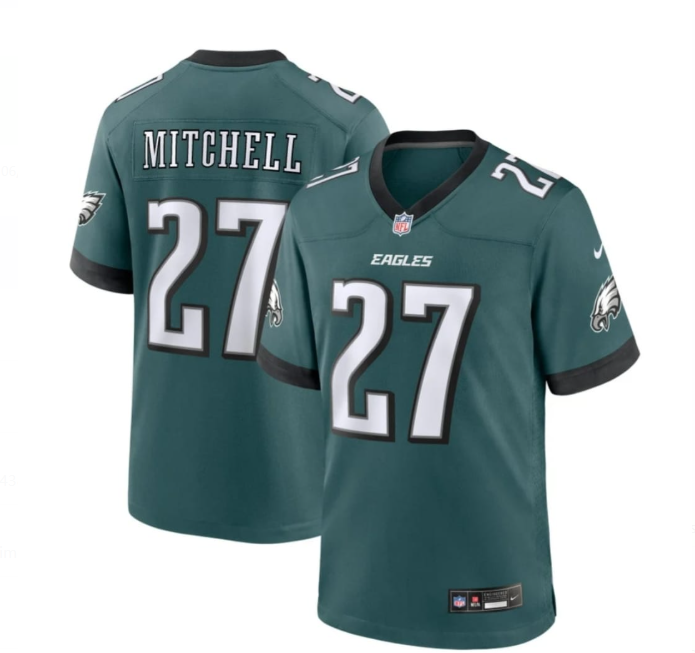 Men's Green Philadelphia Eagles #27 Quinyon Mitchell Game Jersey