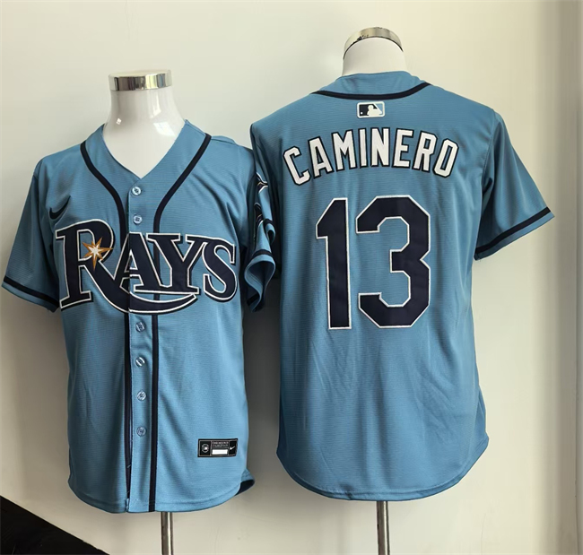Men's Blue Tampa Bay Rays #13 Junior Caminero 2026 Limited Stitched Baseball Jersey
