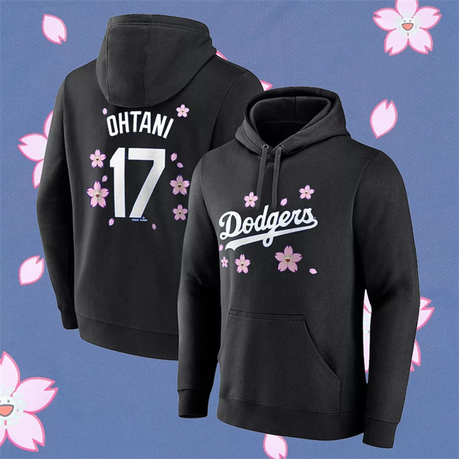 Men's Black Los Angeles Dodgers #17 Shohei Ohtani 2025 Tokyo Series Pullover Hoodie