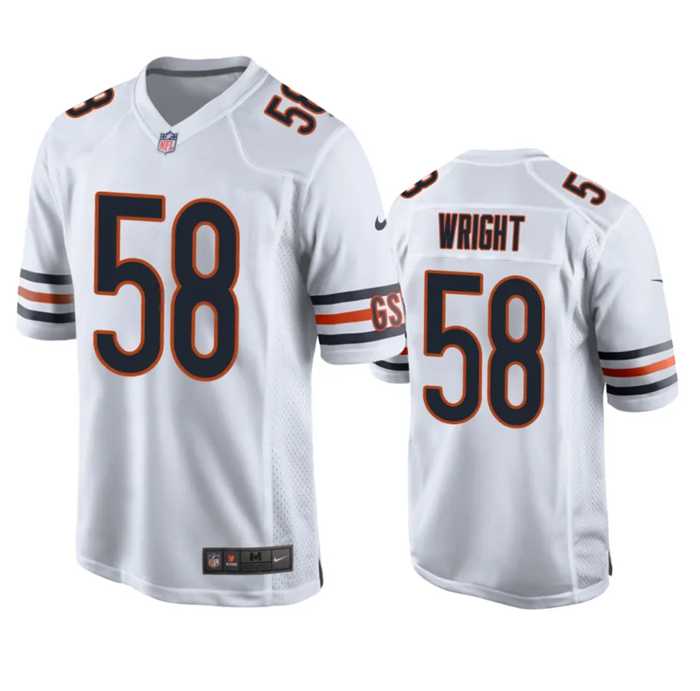 Men's White Chicago Bears #58 Darnell Wright Stitched Football Game Jersey