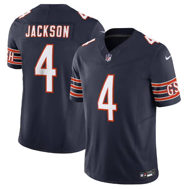 Men's Navy Chicago Bears #4 Eddie Jackson 2023 F.U.S.E. Vapor Untouchable Limited Stitched Football Jersey