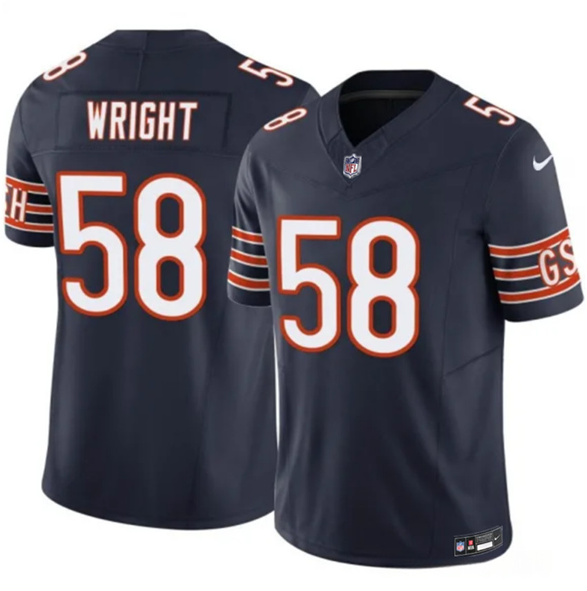 Men's Navy Chicago Bears #58 #58 Darnell Wright 2023 F.U.S.E. Vapor Untouchable Limited Stitched Football Jersey