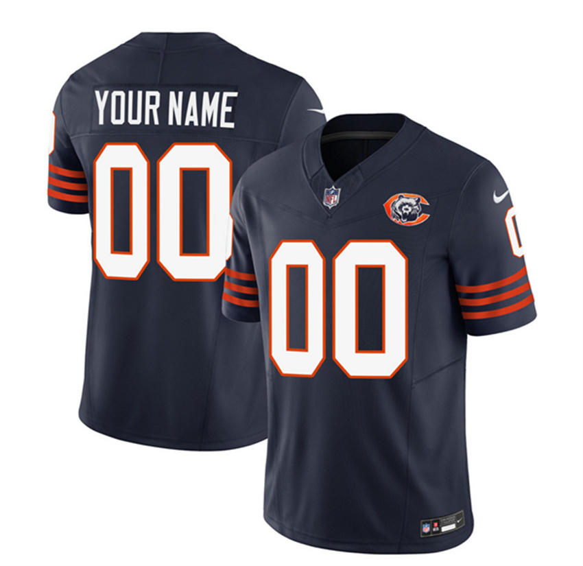 Men's Navy Chicago Bears Active Player Custom 2023 F.U.S.E. Throwback Limited Stitched Football Jersey