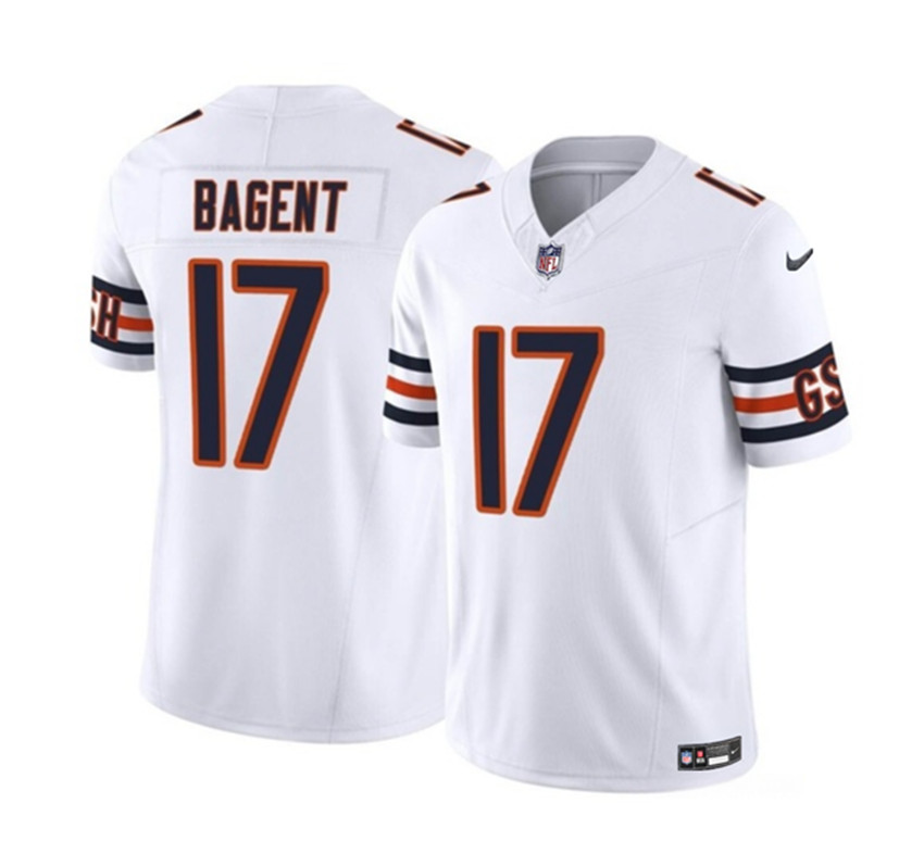 Men's White Chicago Bears #17 Tyson Bagent 2023 F.U.S.E. Vapor Untouchable Limited Stitched Football Jersey