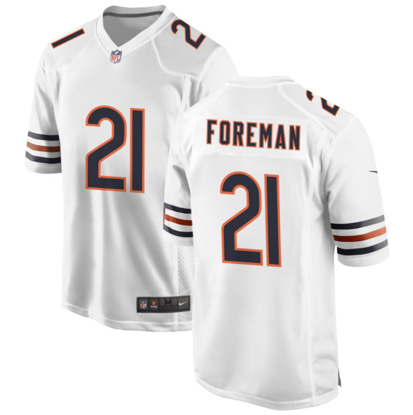 Men's White Chicago Bears #21 D'Onta Foreman Stitched Game Football Jersey