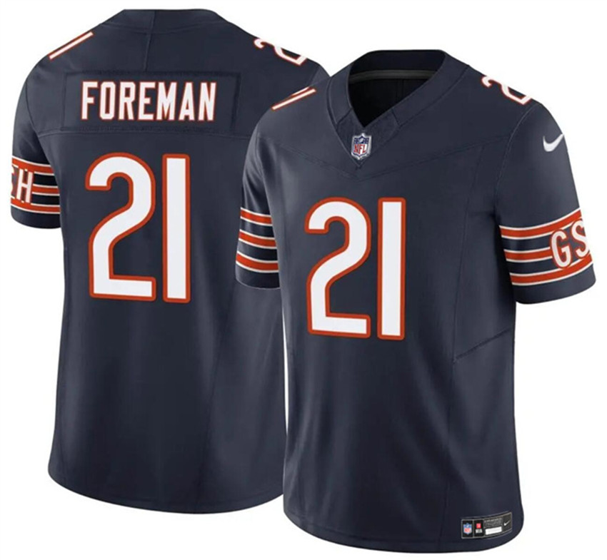 Men's Navy Chicago Bears #21 D'Onta Foreman 2023 F.U.S.E. Vapor Stitched Football Jersey