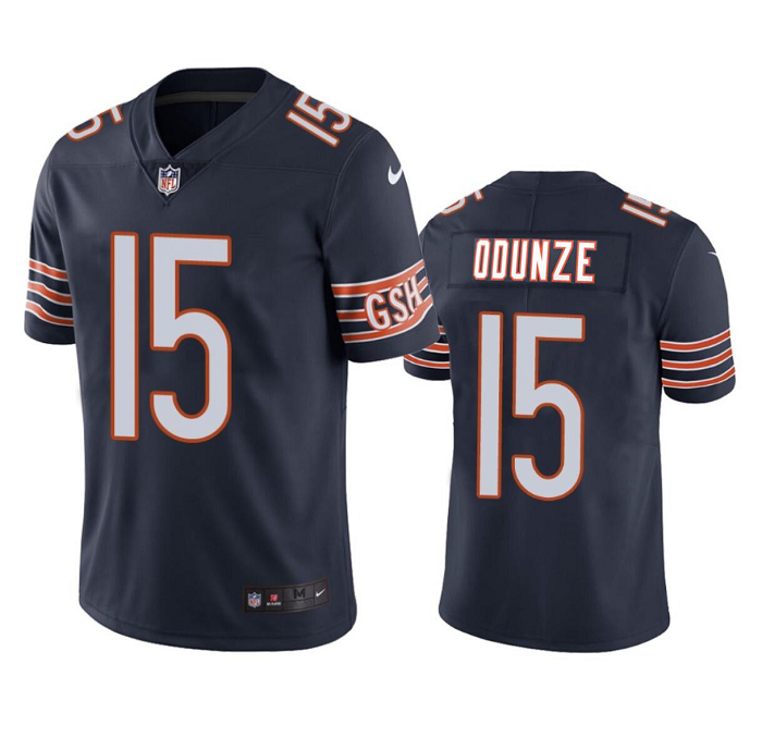 Men's Navy Chicago Bears #15 Rome Odunze 2024 Draft Vapor Stitched Football Jersey