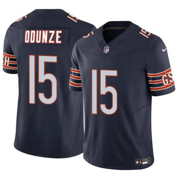 Men's Navy Chicago Bears #15 Rome Odunze 2024 Draft F.U.S.E. Vapor Stitched Football Jersey
