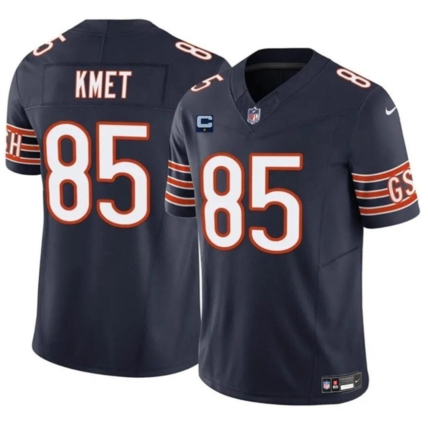 Men's Navy Chicago Bears #85 Cole Kmet 2024 F.U.S.E. With 1-star C Patch Vapor Untouchable Limited Stitched Football Jersey