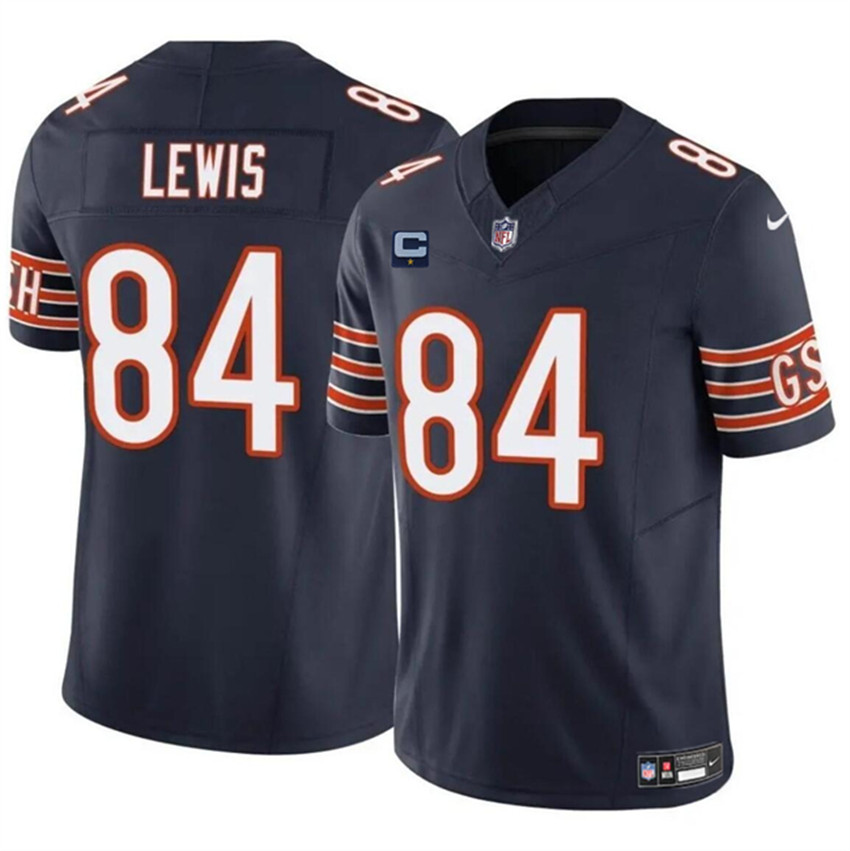 Men's Navy Chicago Bears #84 Marcedes Lewis 2024 F.U.S.E. With 1-star C Patch Vapor Untouchable Limited Stitched Football Jersey