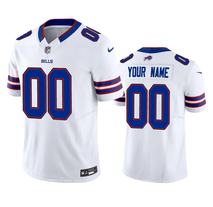 Men's White Buffalo Bills Active Player Custom 2023 F.U.S.E. Vapor Untouchable Limited Stitched Jersey
