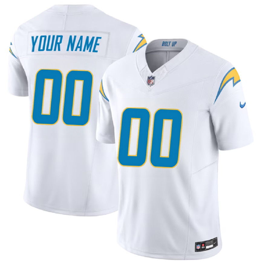 Men's White Los Angeles Chargers Active Player Custom 2023 F.U.S.E. Vapor Untouchable Limited Stitched Football Jersey