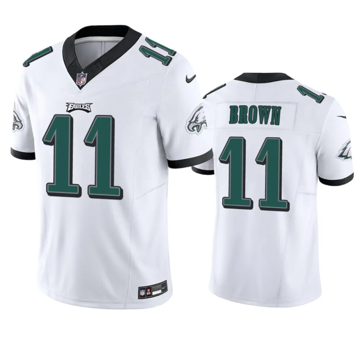 Men's White Philadelphia Eagles #11 A. J. Brown 2023 F.U.S.E. Vapor Untouchable Stitched Football Jersey