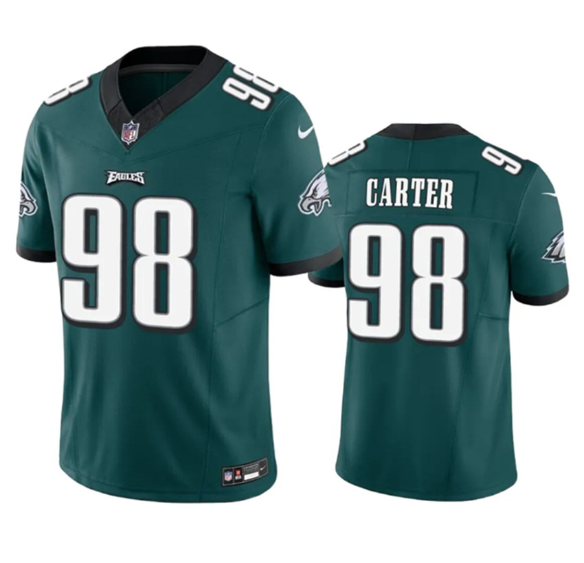 Men's Green Philadelphia Eagles #98 Jalen Carter 2023 F.U.S.E. Vapor Untouchable Limited Stitched Football Jersey