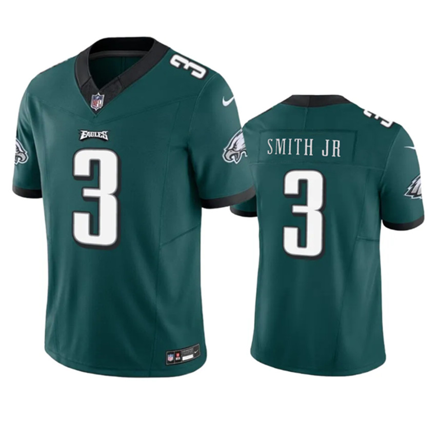 Men's Green Philadelphia Eagles #3 Nolan Smith JR 2023 F.U.S.E. Vapor Untouchable Limited Stitched Football Jersey