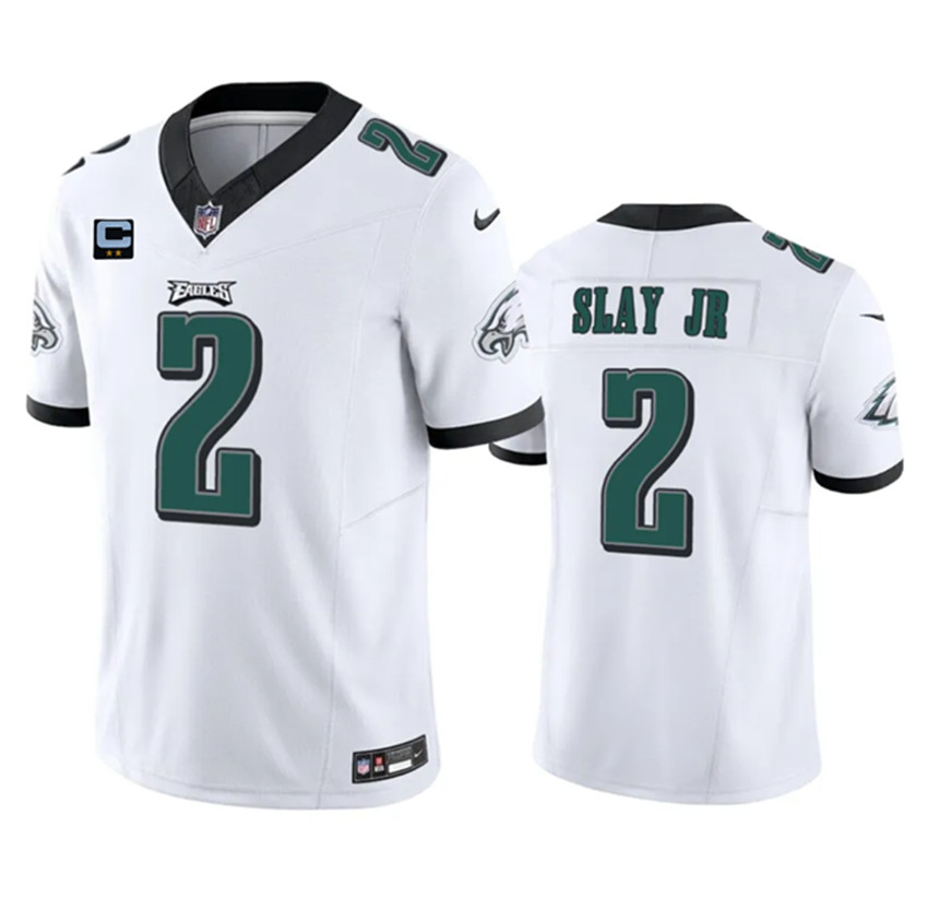 Men's White Philadelphia Eagles #2 Darius Slay JR 2023 F.U.S.E. With 2-Star C Patch Vapor Untouchable Limited Stitched Football Jersey