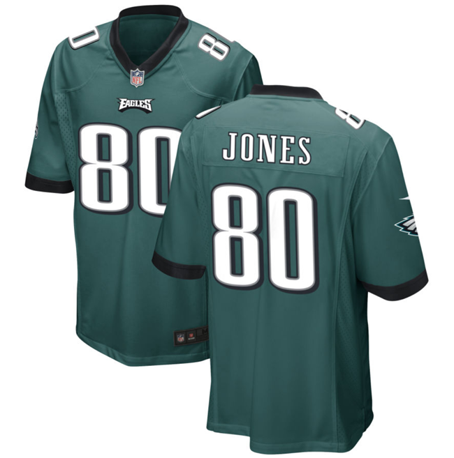 Men's Green Philadelphia Eagles #80 Julio Jones 2023 Stitched Game Jersey