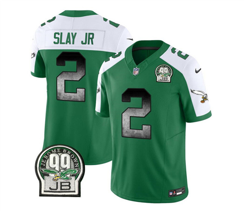 Men's Green/White Philadelphia Eagles #2 Darius Slay JR 2023 F.U.S.E. Throwback Vapor Untouchable Limited Stitched Football Jersey