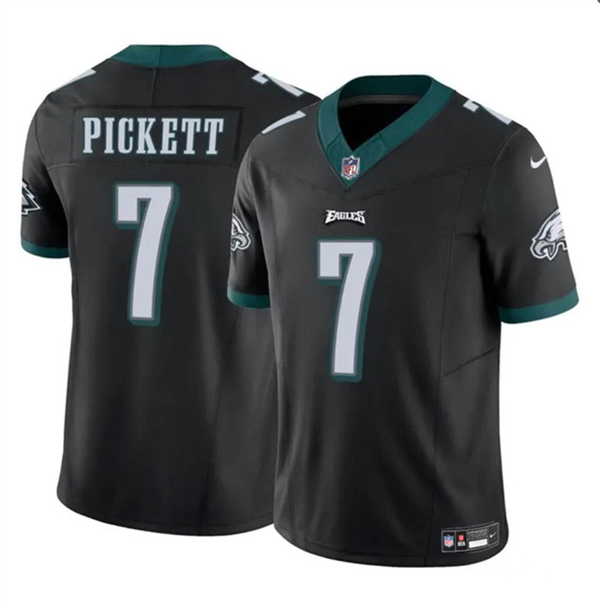 Men's Black Philadelphia Eagles #7 Kenny Pickett 2023 F.U.S.E Vapor Untouchable Limited Stitched Football Jersey