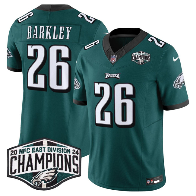 Men's Green Philadelphia Eagles #26 Saquon Barkley 2024 NFC East Champions F.U.S.E. Vapor Untouchable Limited Stitched Football Jersey