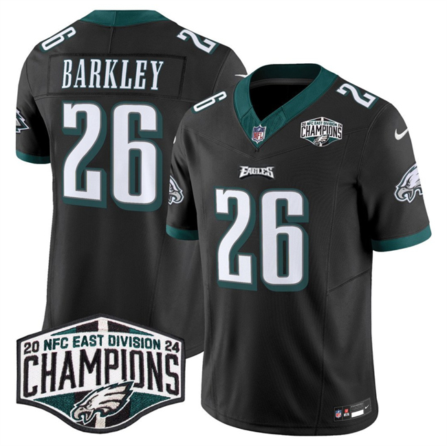Men's Black Philadelphia Eagles #26 Saquon Barkley 2024 NFC East Champions F.U.S.E. Vapor Untouchable Limited Stitched Football Jersey