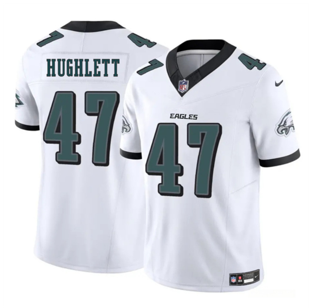 Men's White Philadelphia Eagles #47 Charley Hughlett 2024 New F.U.S.E. Vapor Untouchable Limited Stitched Football Jersey