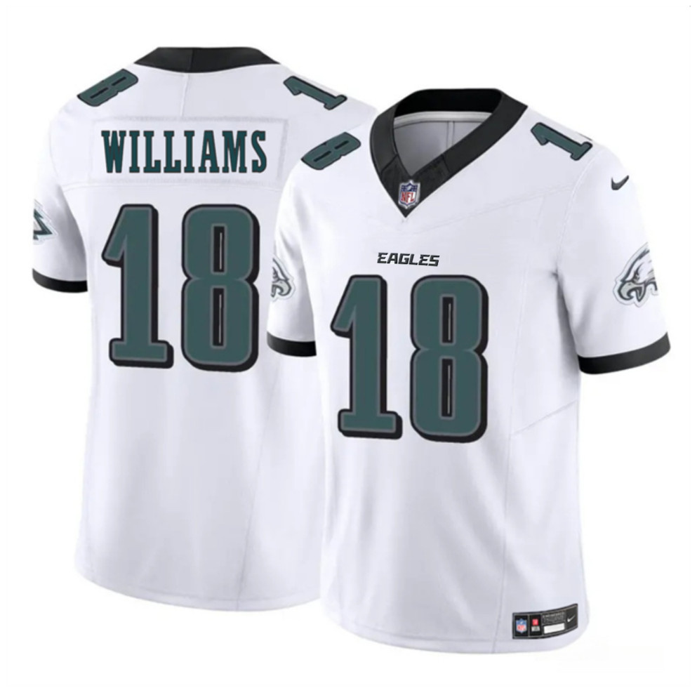 Men's White Philadelphia Eagles #18 Avery Williams 2024 New F.U.S.E. Vapor Untouchable Limited Stitched Football Jersey