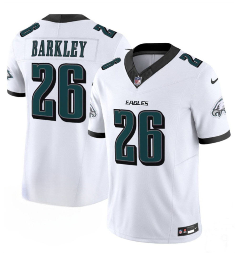 Men's White Philadelphia Eagles #26 Saquon Barkley 2024 New F.U.S.E. Vapor Untouchable Limited Stitched Football Jersey