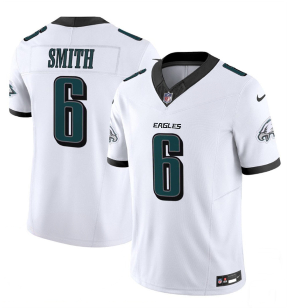 Men's White Philadelphia Eagles #6 DeVonta Smith 2024 New F.U.S.E. Vapor Untouchable Limited Stitched Football Jersey