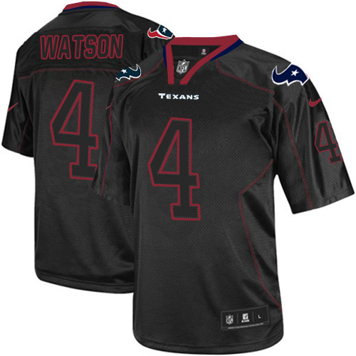 Nike Texans #4 Deshaun Watson Lights Out Black Men's Stitched NFL Elite Jersey