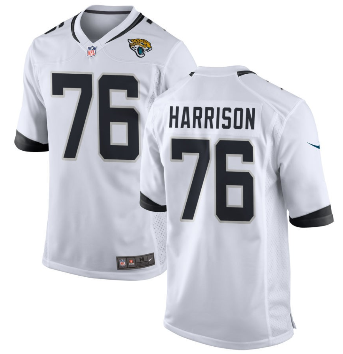 Men's White Jacksonville Jaguars #76 Anton Harrison 2023 Draft Stitched Game Jersey