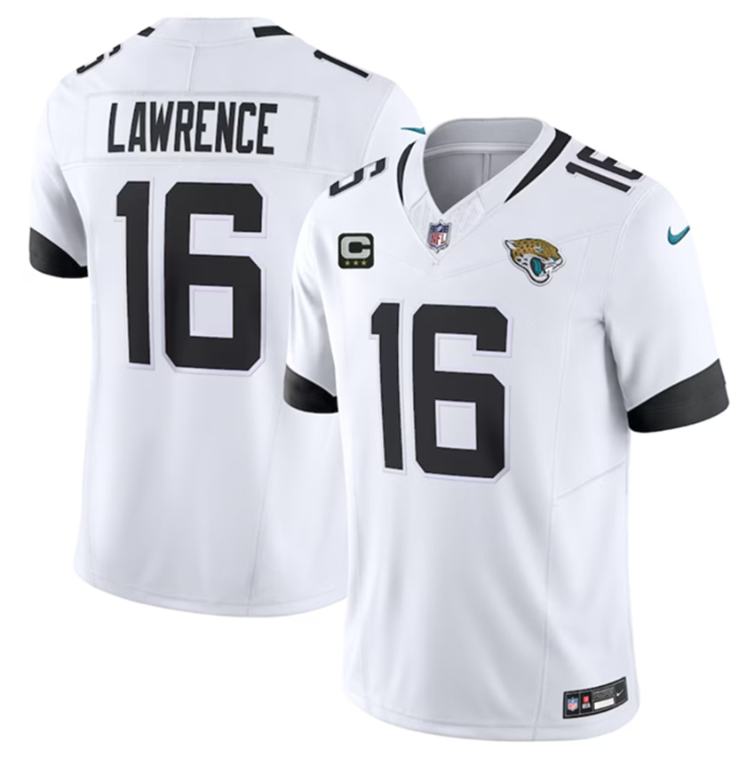 Men's White Jacksonville Jaguars #16 Trevor Lawrence 2023 F.U.S.E With 3- Star C Patch Vapor Untouchable Limited Stitched Jersey