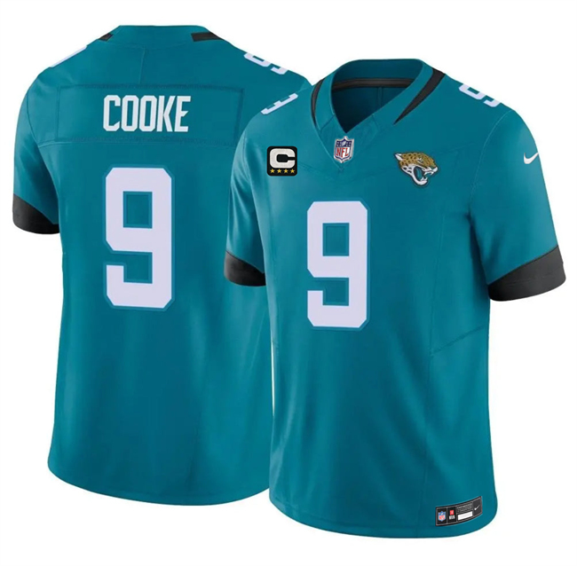 Men's Teal Jacksonville Jaguars #9 Logan Cooke 2026 F.U.S.E. 4-Star C Patch Vapor Limited Stitched Football Jersey