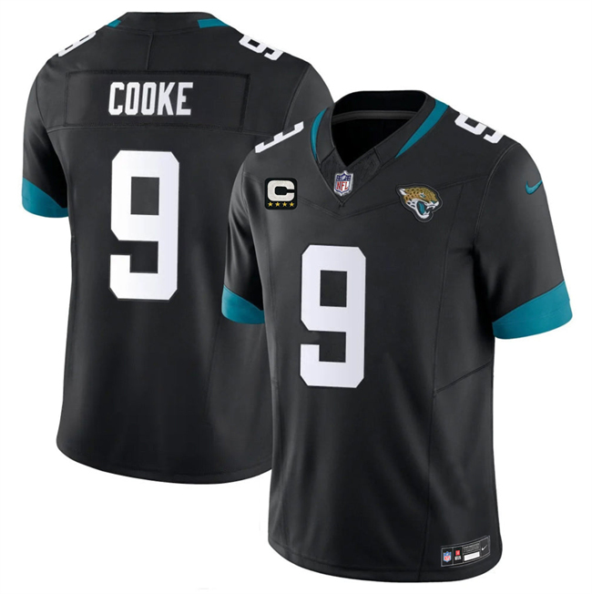Men's Black Jacksonville Jaguars #9 Logan Cooke 2026 F.U.S.E. 4-Star C Patch Vapor Limited Stitched Football Jersey