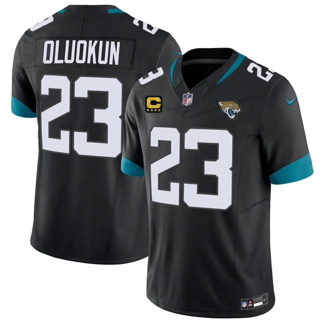 Men's Black Jacksonville Jaguars #23 Foyesade Oluokun 2026 F.U.S.E. 4-Star C Patch Vapor Limited Stitched Football Jersey