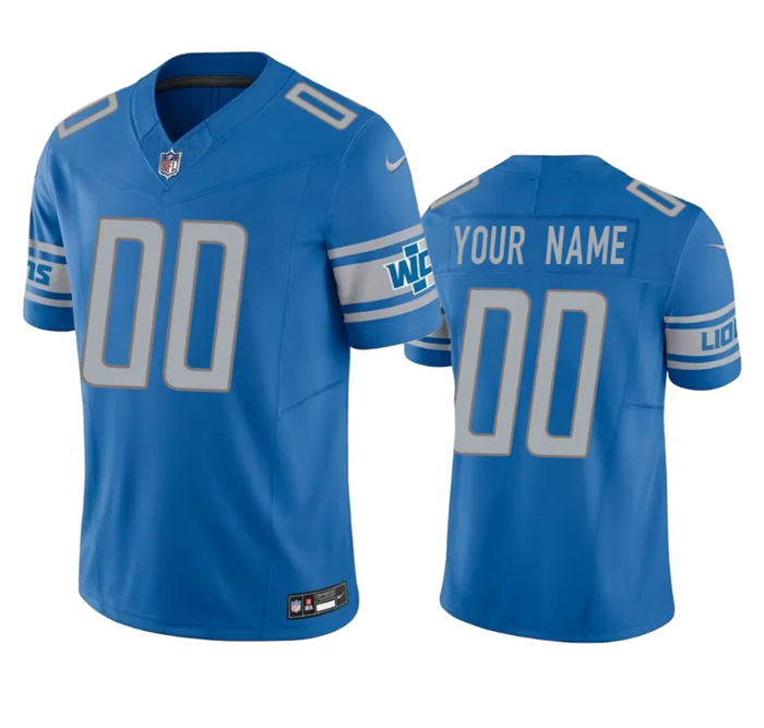 Men's Blue Detroit Lions Active Player Custom 2023 F.U.S.E. Vapor Untouchable Limited Stitched Jersey